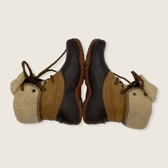 The North Face Brown Leather Waterproof Primaloft Faux Fur Shearling Duck Boot 7 - Picture 7 of 10